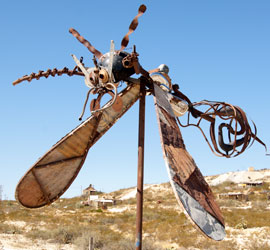 Metal insect scuplture.