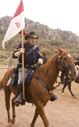 Cavalry soldier with flag.